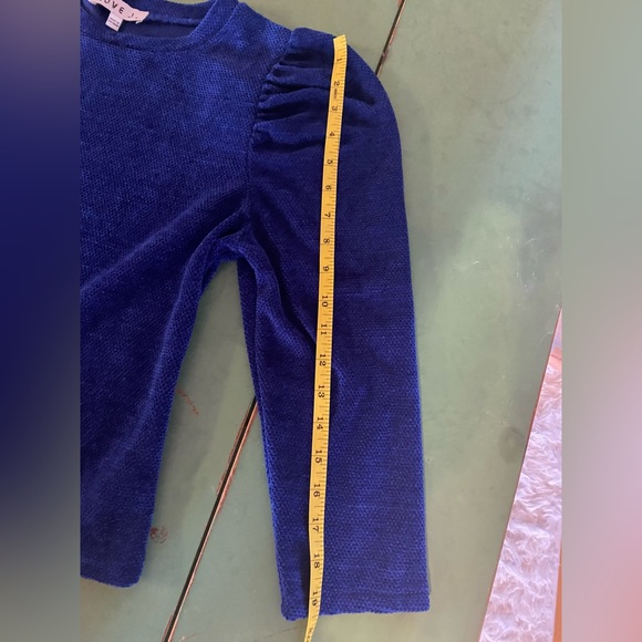 LOVE J Top Puffed Sleeve Gorgeous Royal Blue Slim Fit. 3/4 Sleeve Sweater Size M - Picture 6 of 8
